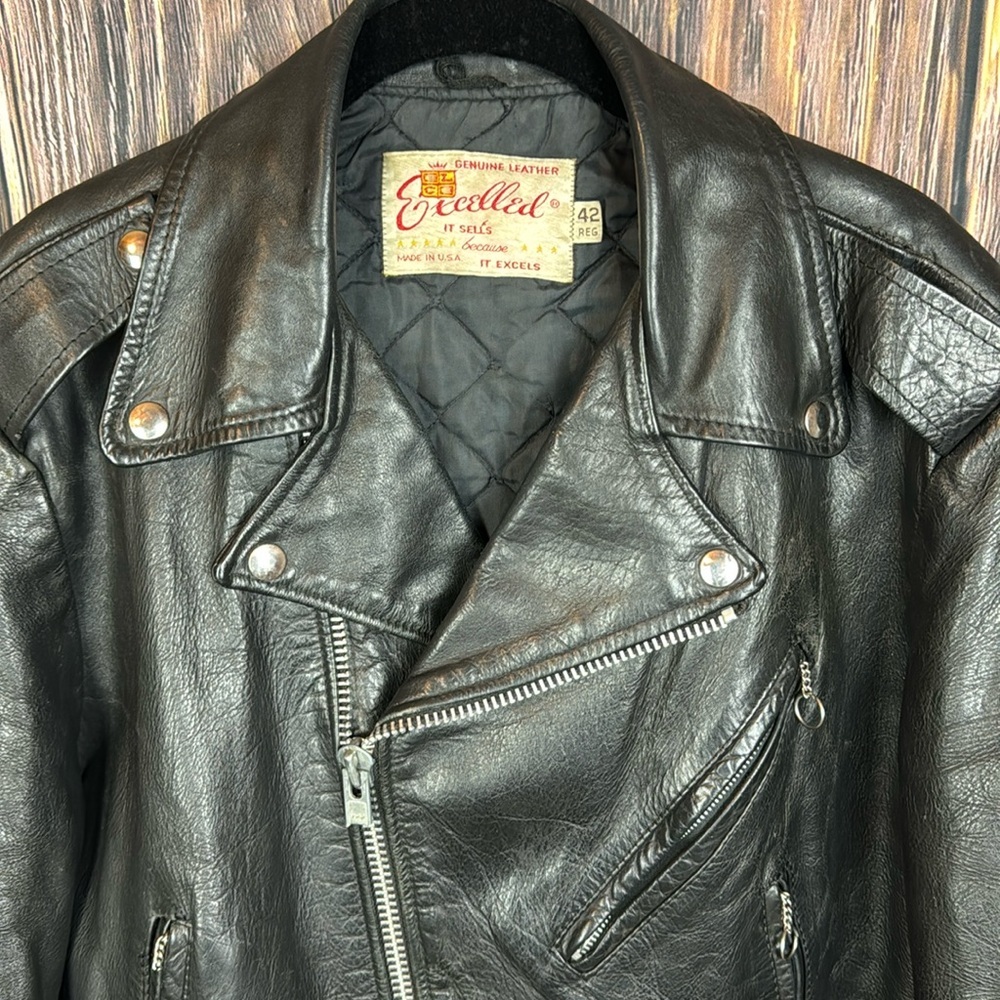 Excelled Vintage Leather Jacket- Size 42 - Picture 3 of 16